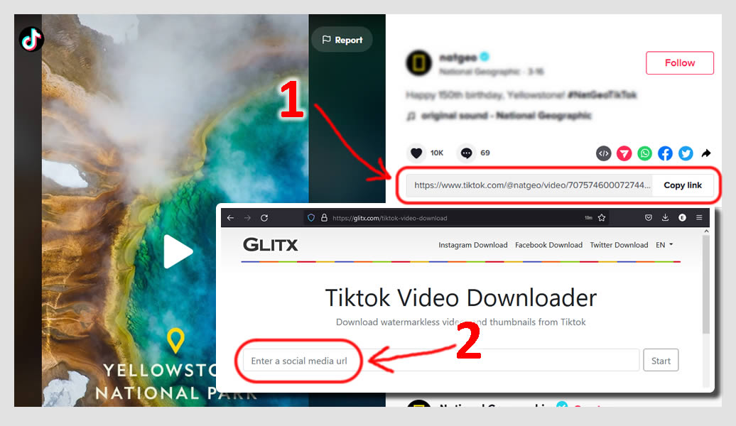 Pasos del tutorial de descarga de videos de Tiktok para PC