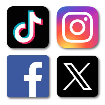 Facebook, Instagram, Tiktok and Twitter are supported!
